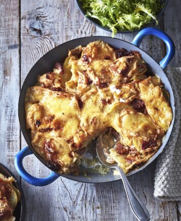 Tartiflette aux maroilles et saucisses fumes