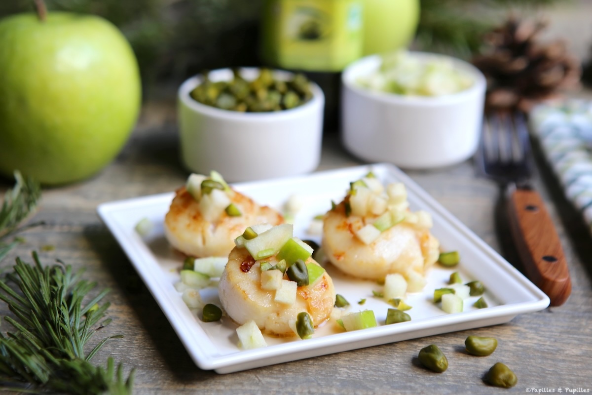 Coquilles Saint Jacques pommes et pistaches