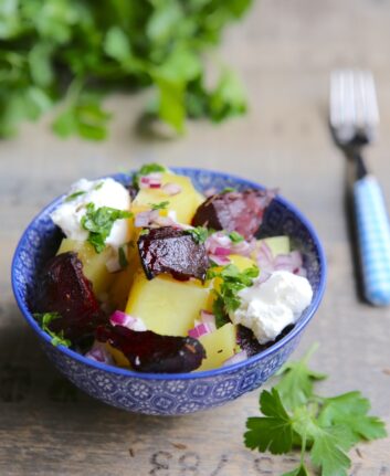 Salade de betteraves et pommes de terre au fromage frais