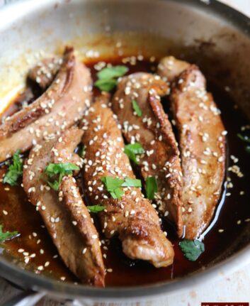 Aiguillettes de canard au miel et au balsamique