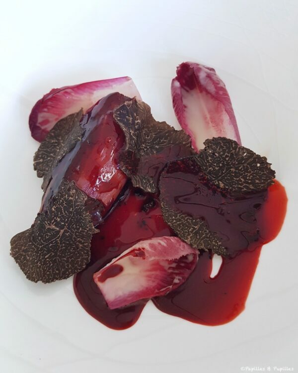 Truffe noire girondine, carmines au naturel, vieux Comté et betterave