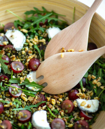 Salade de lentilles noix et fromage de chèvre