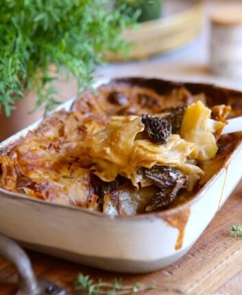 Gratin de pommes de terre aux morilles séchées