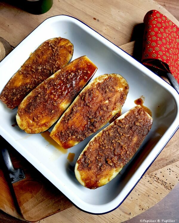 Aubergines tartinées de chermoula