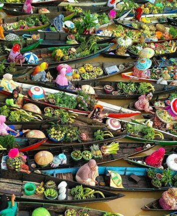 Marché flottant de Banjarmasin- Borneo (Kalimantan Sud)