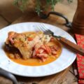 Cuisses de poulet au vin blanc, tomates et thym