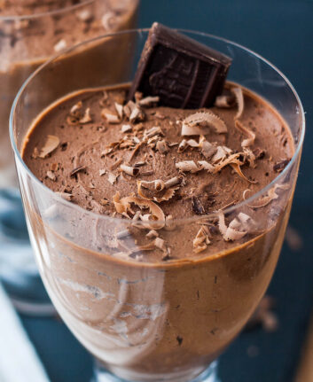 Homemade Dark Chocolate Mousse with Chocolate Crumbs