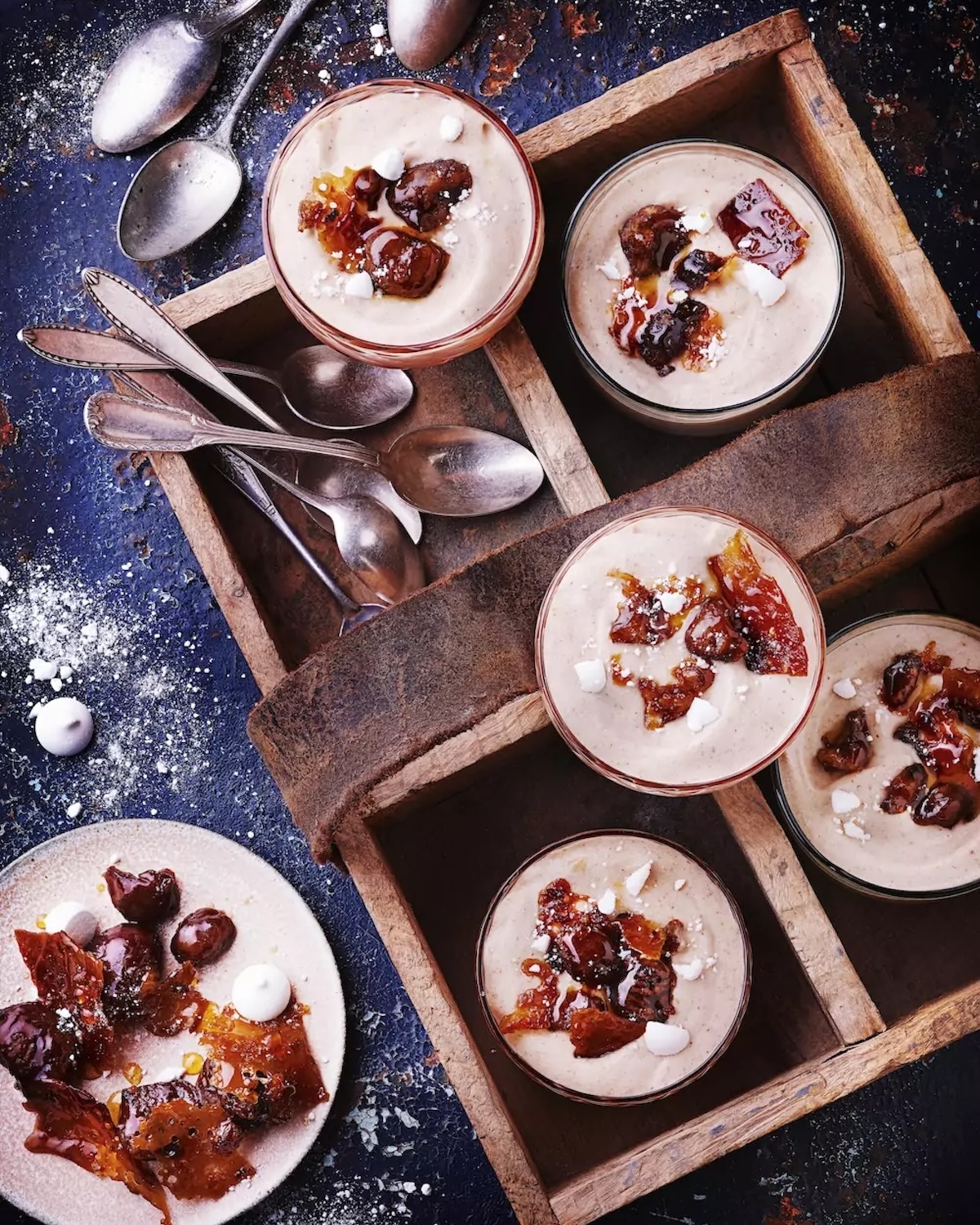 Mousse de châtaignes aux éclats de marrons caramélisés