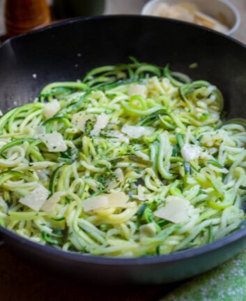 Spaghetti de courgettes au Parmesan
