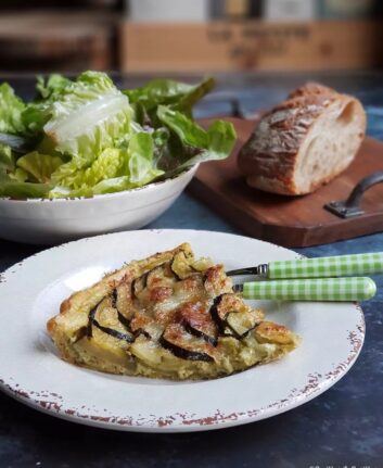 Tarte courgette pesto parmesan