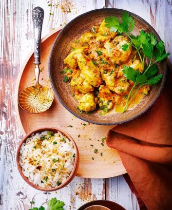 Dahl de lentilles corail au poulet et au curry