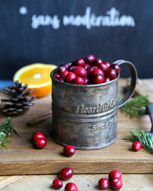 Ingrédients de la sauce cranberries