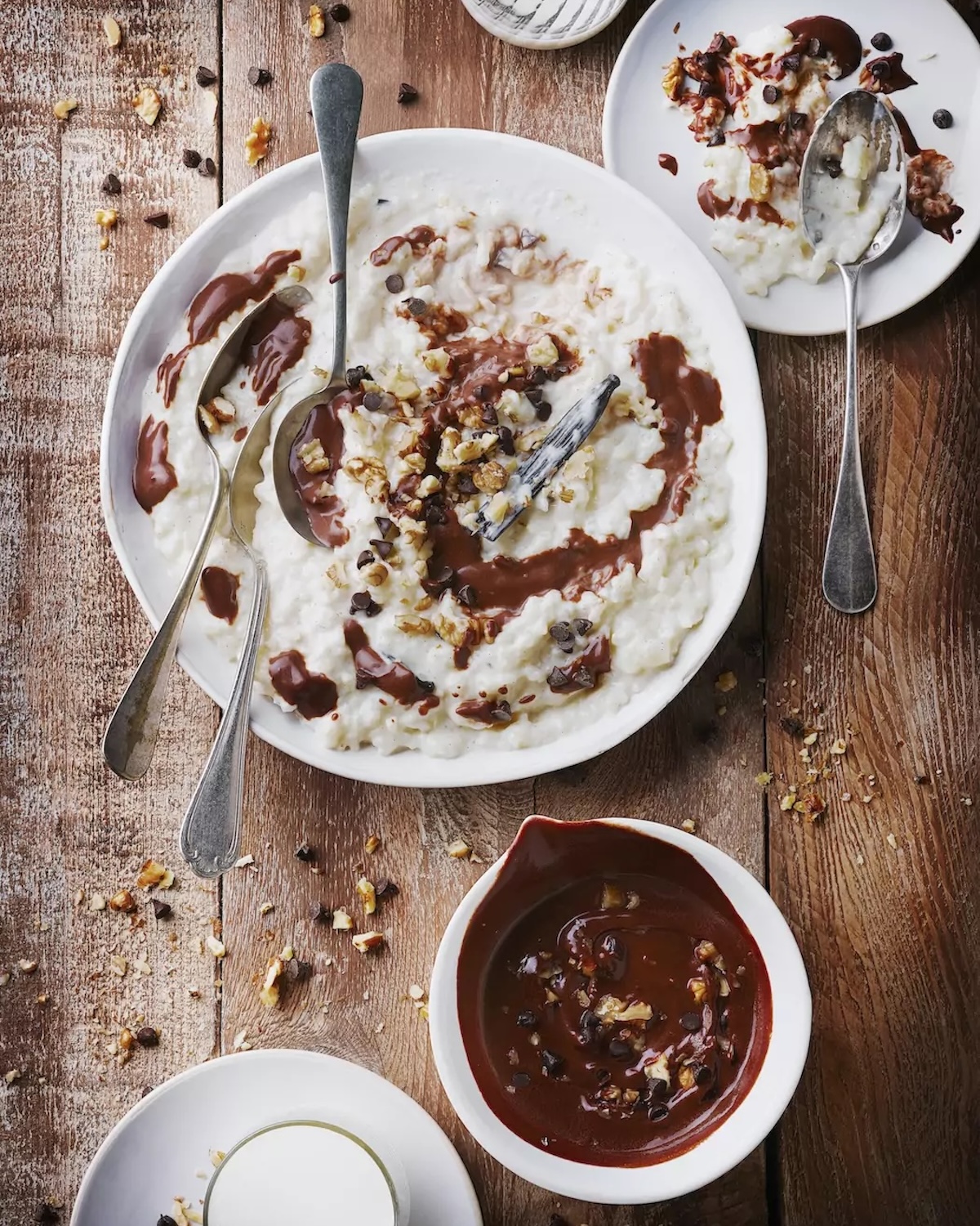 Riz au lait crémeux sa sauce au chocolat