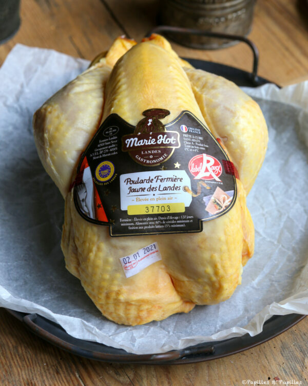 Poularde fermière des Landes crue entière