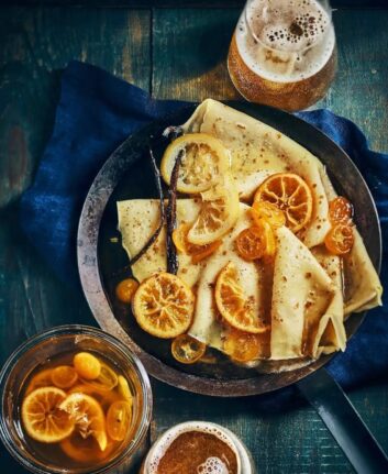 Crêpes aux agrumes confits