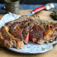 Côte de boeuf à la plancha cuite