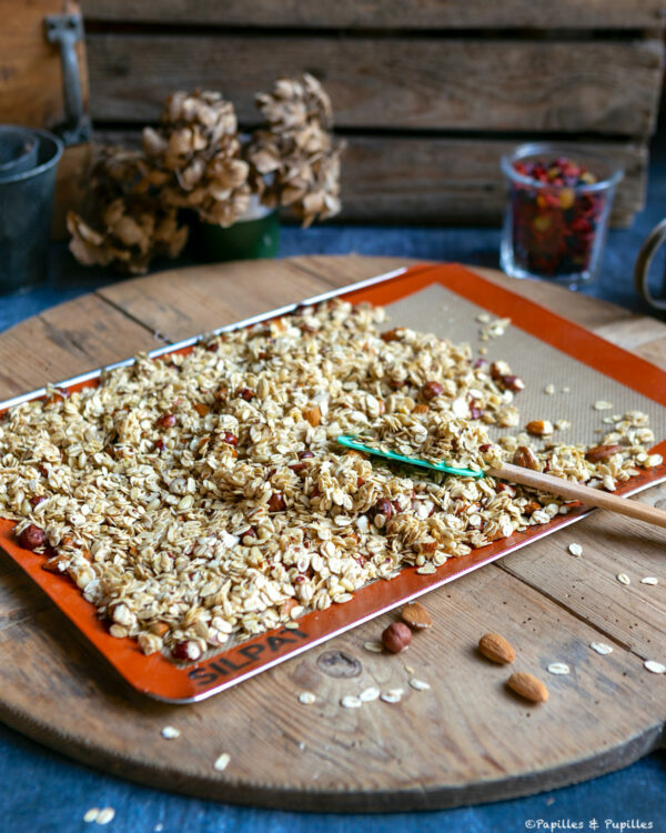 On étale la préparation sur la toile Silpat