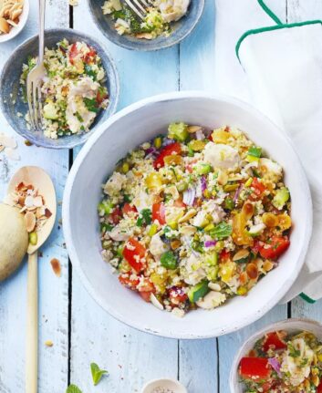 Salade de boulgour au lapin et aux fruits secs