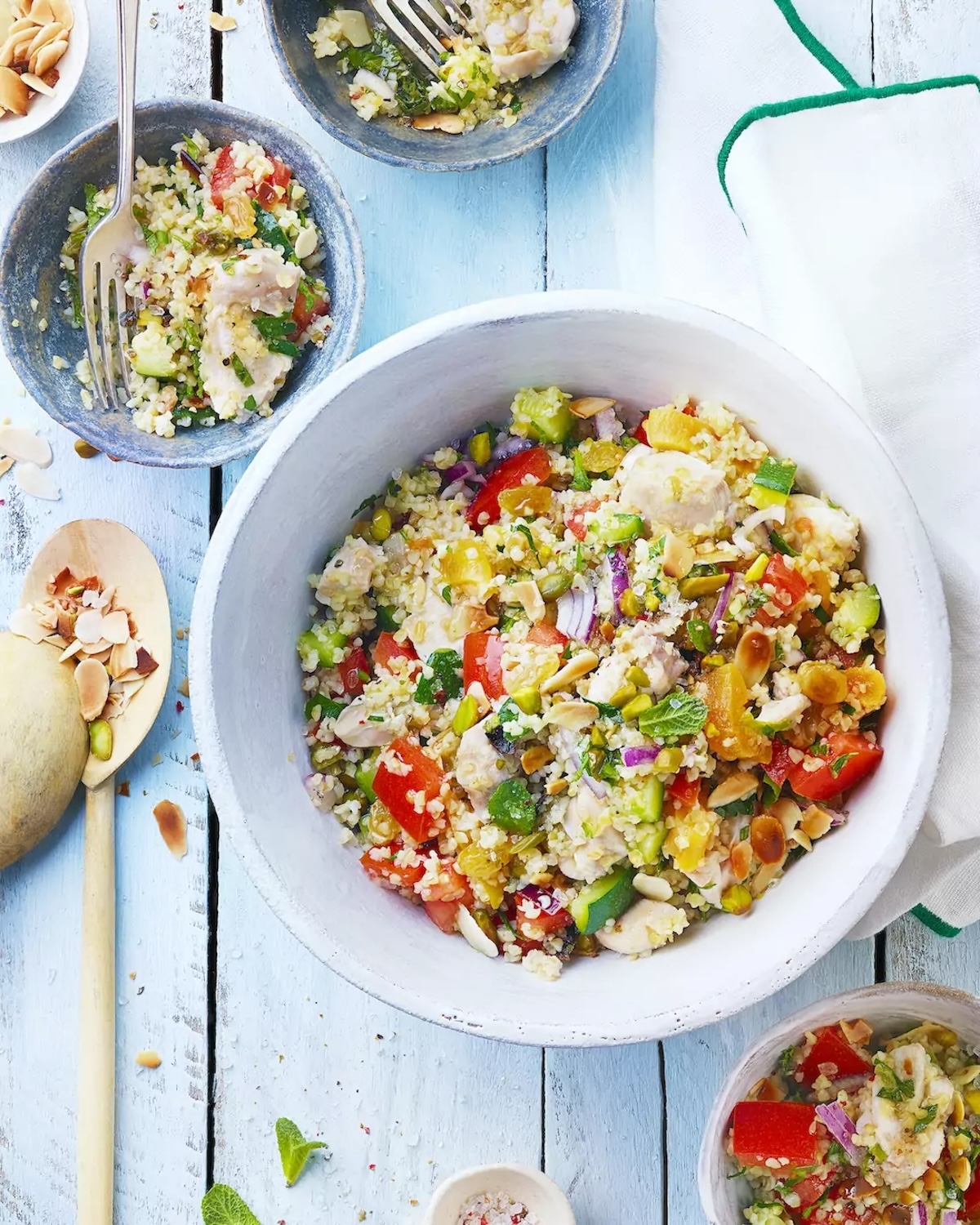 Salade de boulgour au lapin et aux fruits secs