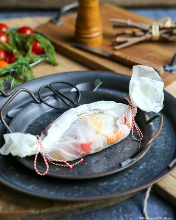 Papillote à la sortie du four