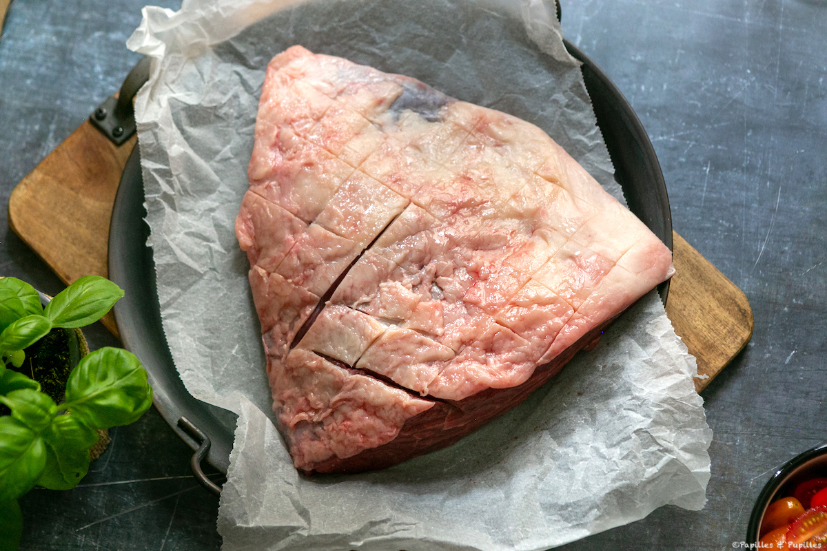 Picanha quadrillée avant cuisson