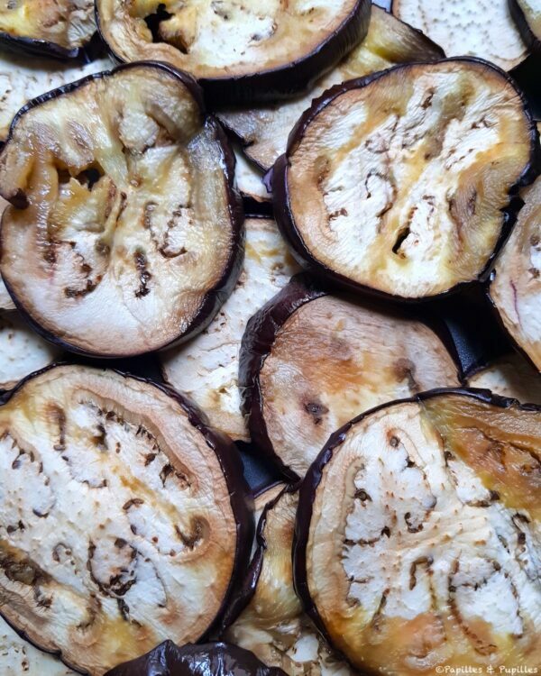 Rondelles d'aubergines après cuisson