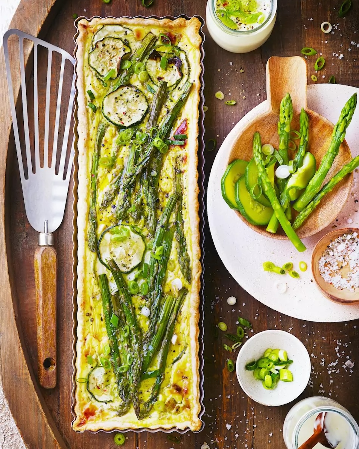 Quiche aux asperges vertes et courgette