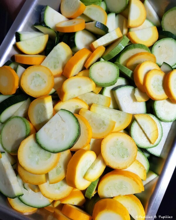 Courgettes tranchées