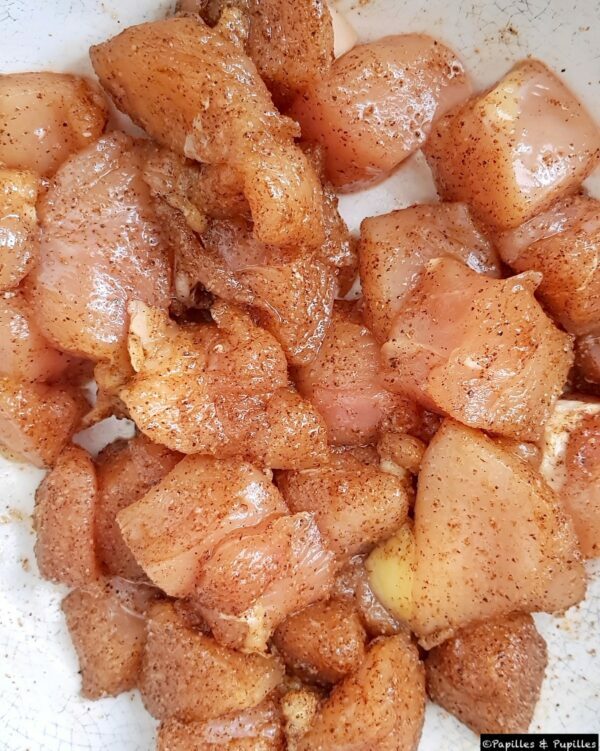 Poulet assaisonné cru