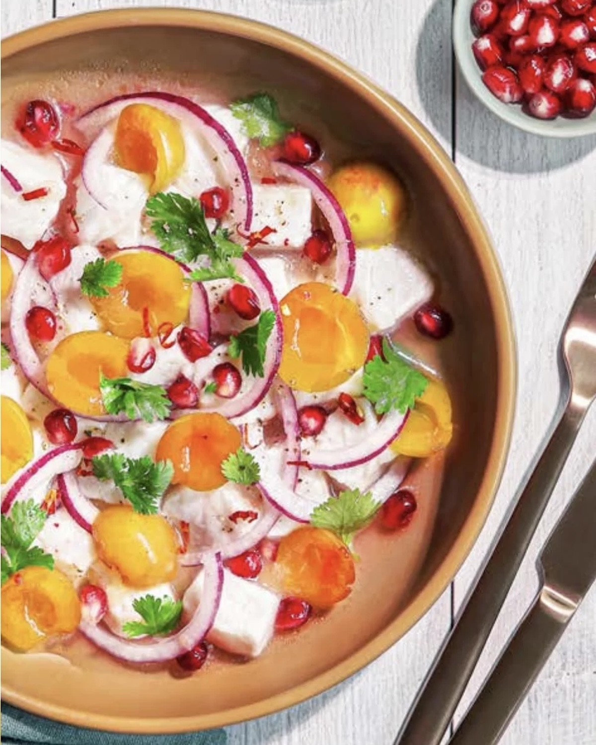 Ceviche de daurade et mirabelles de Lorraine - Mirabelles de Lorraine IGP | Crédit Photo © Croque-Madame Studio