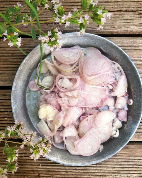 Echalotes ciselées