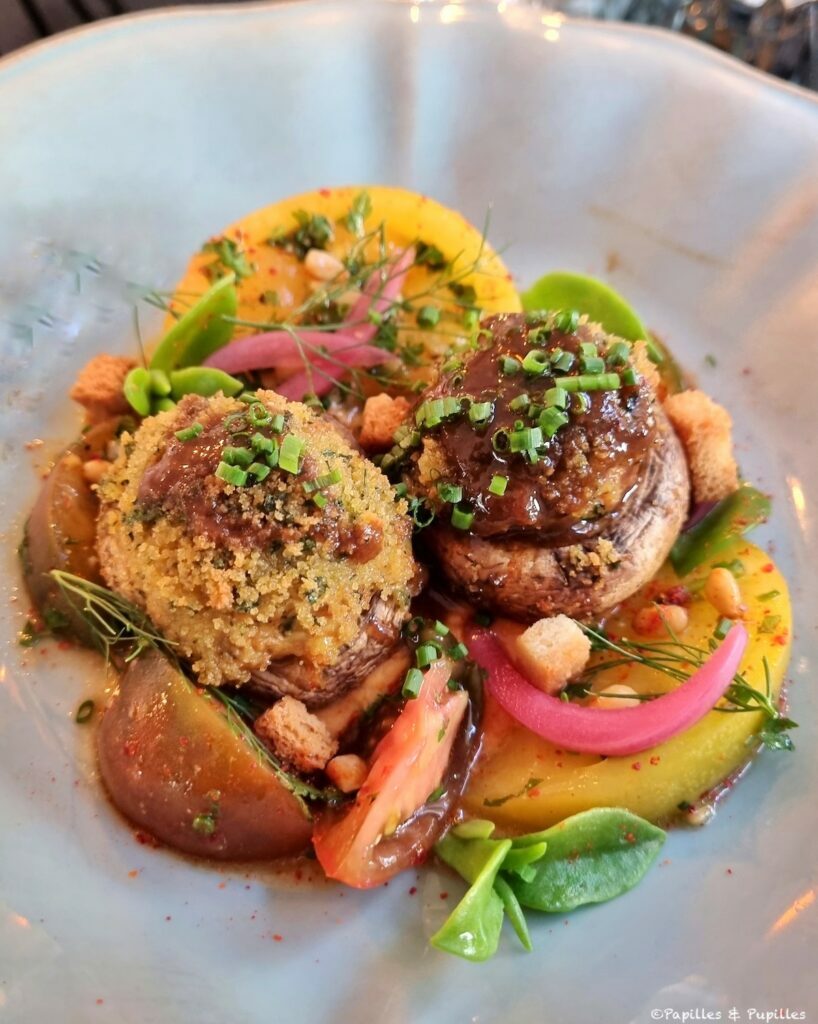 Champignons farcis à la Madrilène - Hôtel des Basses Pyrénées
