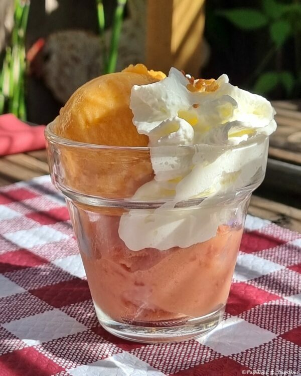 Glace abricot pêches