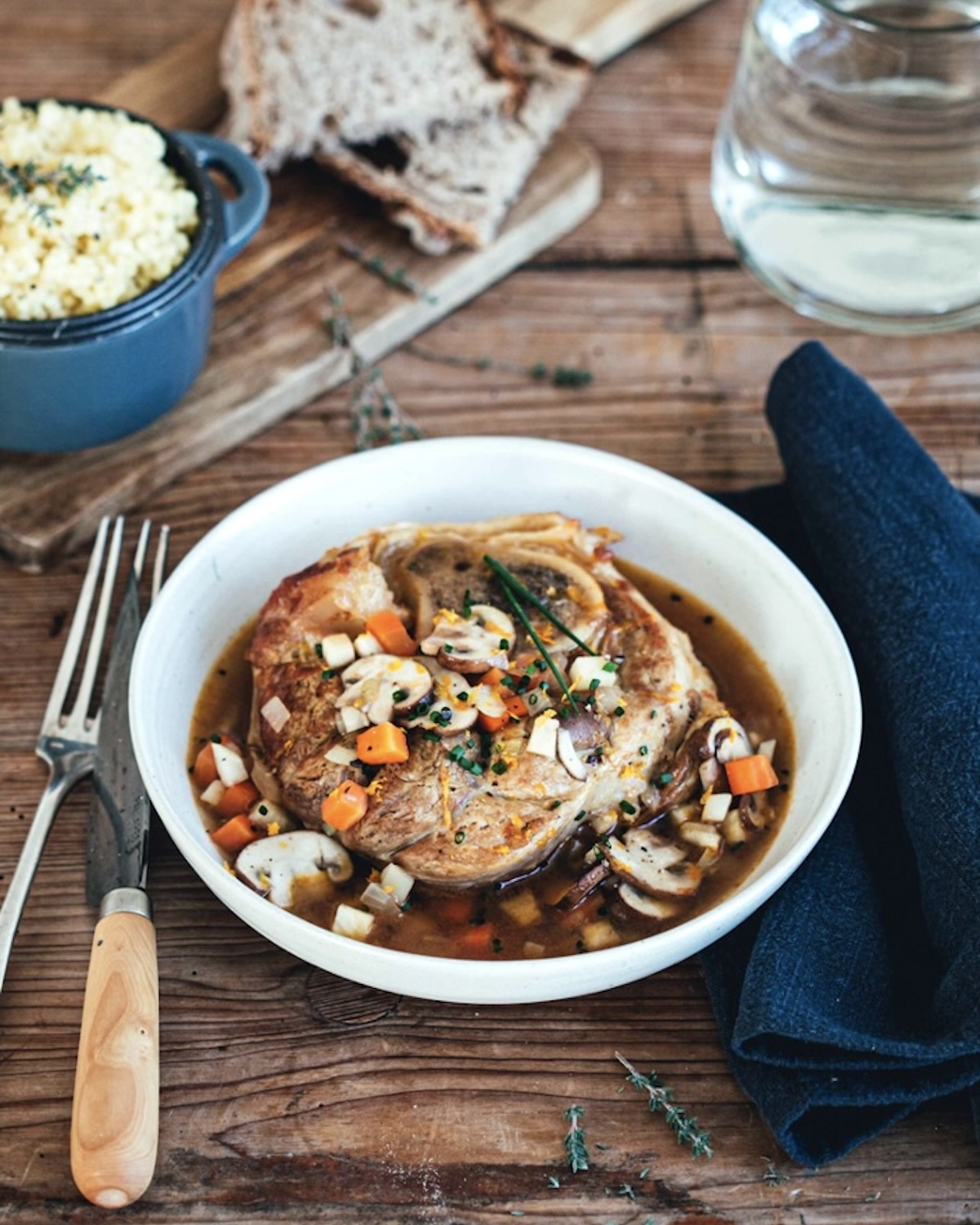 Osso buco de veau du Limousin et perles de blé