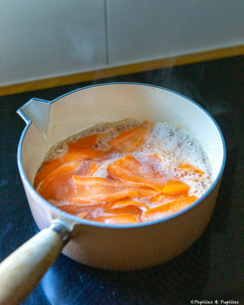 Carottes dans miel et Crémant rosé
