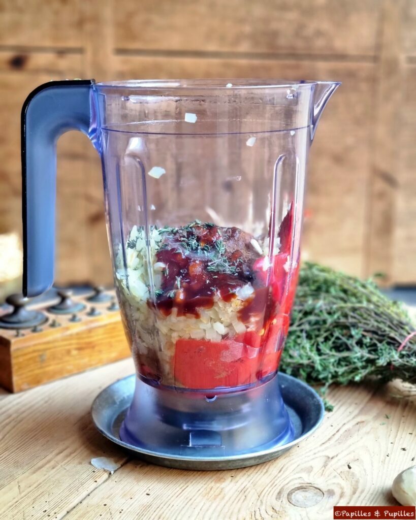 Dans le blender avant eau et mixage