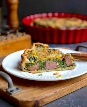 Quiche épinards et saucisses de Montbéliard