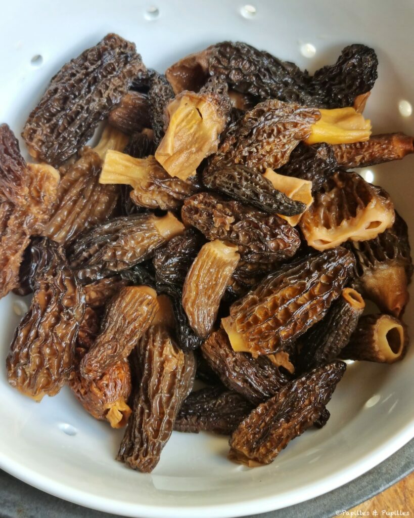 Morilles égouttées