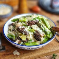 Risotto aux asperges et aux morilles
