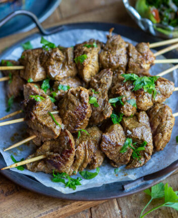 Brochettes de boeuf façon chawarma