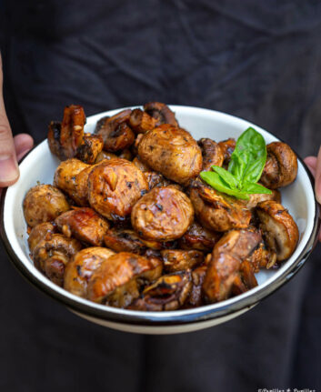 Champignons rôtis au four sauce soja et balsamique