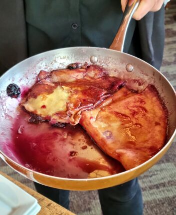 Crêpes Suzette aux myrtilles