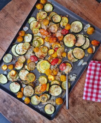 Légumes rôtis au four, Parmesan