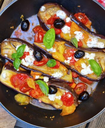 Aubergines rôties à la poêle