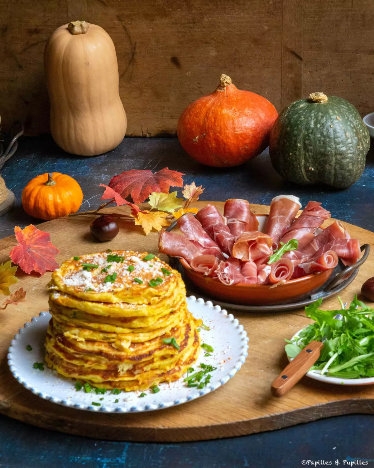 Pancake butternut jambon de Bayonne