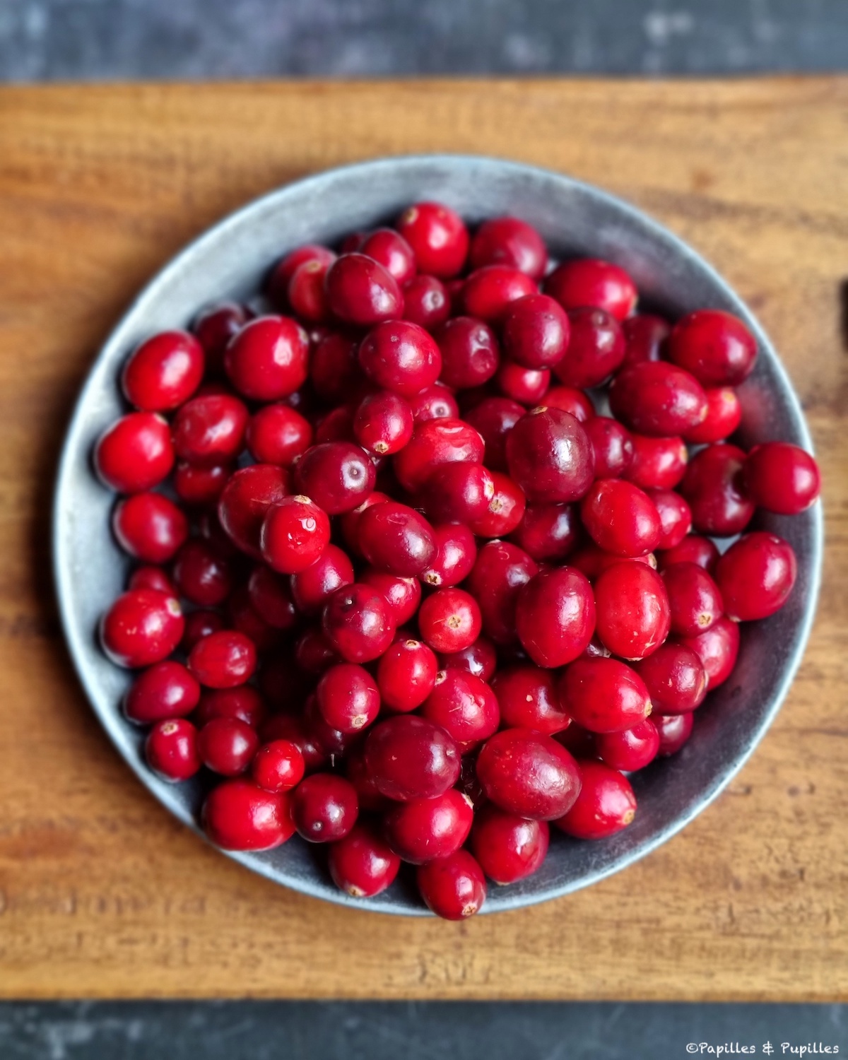Cranberries (canneberges) fraîches, petites baies rouges acidulées