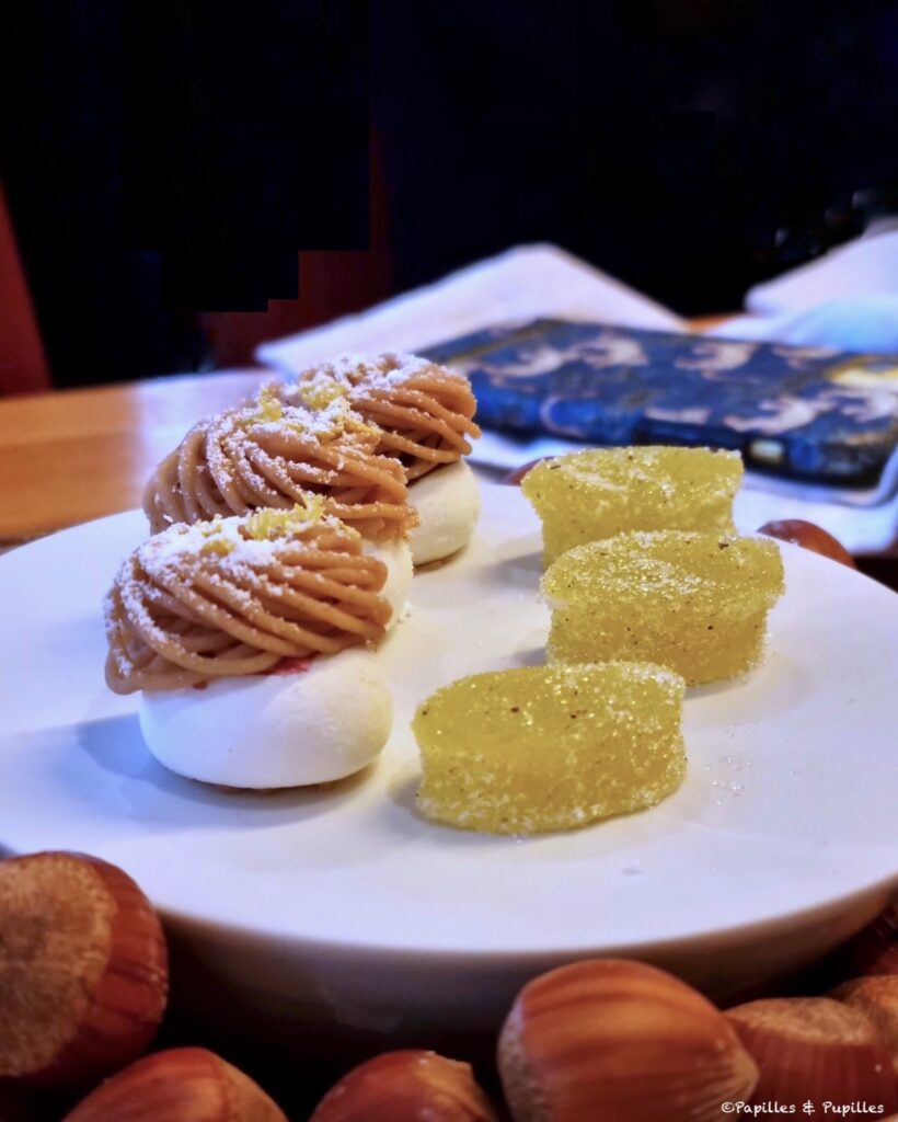 Mini Mont blanc et pâte de fruit à l'huile d'olive