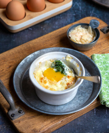 Oeuf cocotte aux épinards et Parmesan