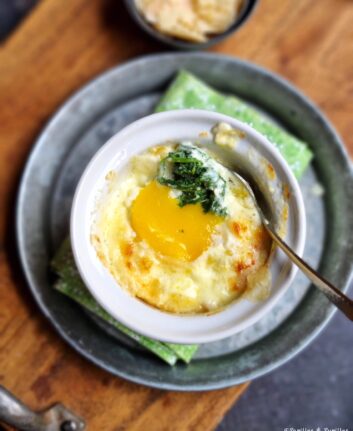 Oeuf cocotte épinards Parmesan