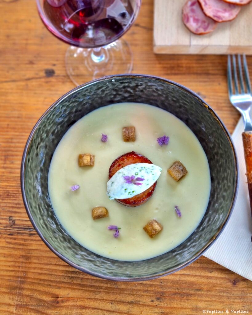 Vichyssoise et andouille grillée